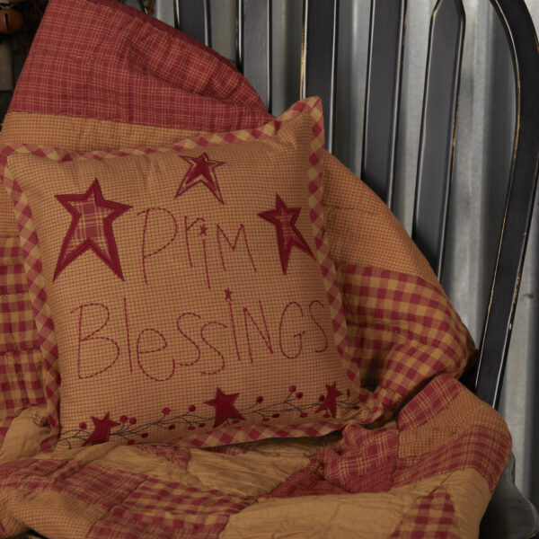 VHC-56743 - Ninepatch Star Prim Blessings Pillow 12x12