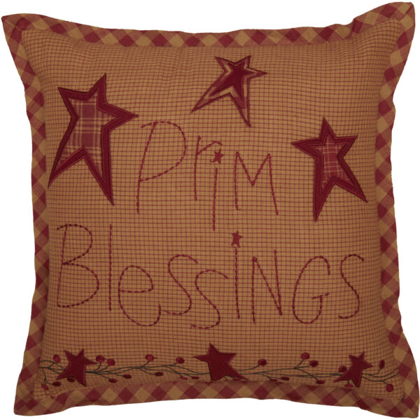 VHC-56743 - Ninepatch Star Prim Blessings Pillow 12x12