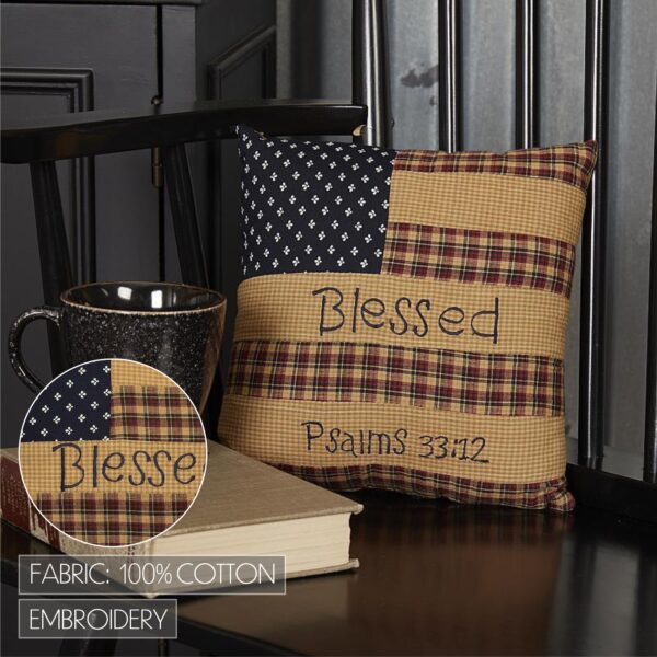 VHC-7708 - Patriotic Patch Pillow Blessed 10x10