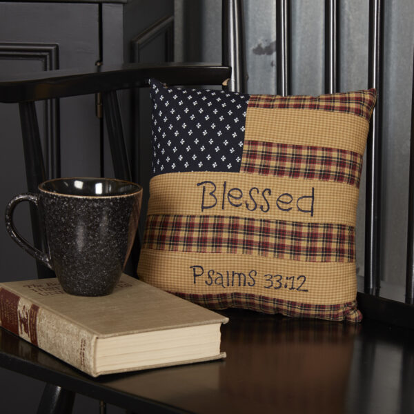 VHC-7708 - Patriotic Patch Pillow Blessed 10x10