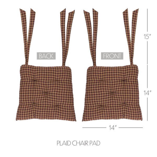 VHC-7714 - Patriotic Patch Plaid Chair Pad 15x15