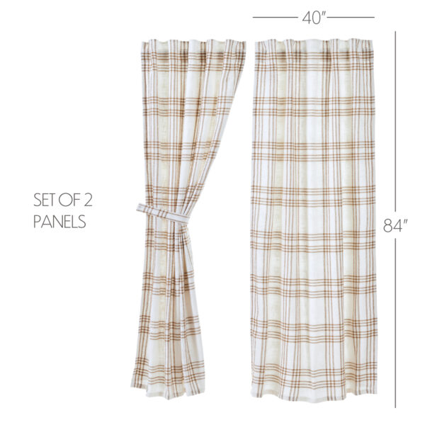 VHC-80541 - Wheat Plaid Panel Set of 2 84x40