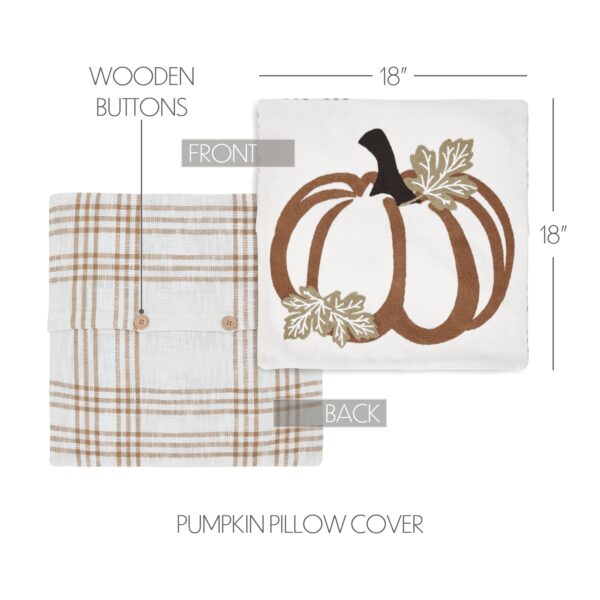 VHC-80552 - Wheat Plaid Pumpkin Pillow Cover 18x18