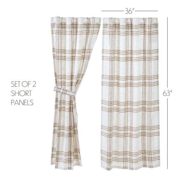 VHC-80542 - Wheat Plaid Short Panel Set of 2 63x36