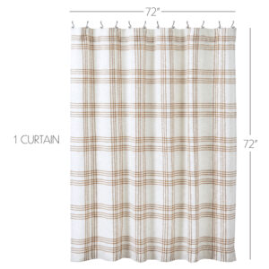 VHC-80548 - Wheat Plaid Shower Curtain 72x72