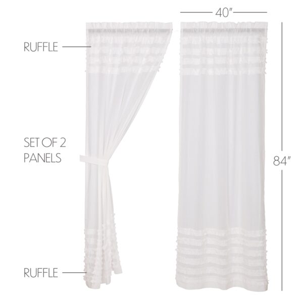 VHC-51399 - White Ruffled Sheer Petticoat Panel Set of 2 84x40