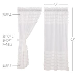 VHC-51400 - White Ruffled Sheer Petticoat Short Panel Set of 2 63x36