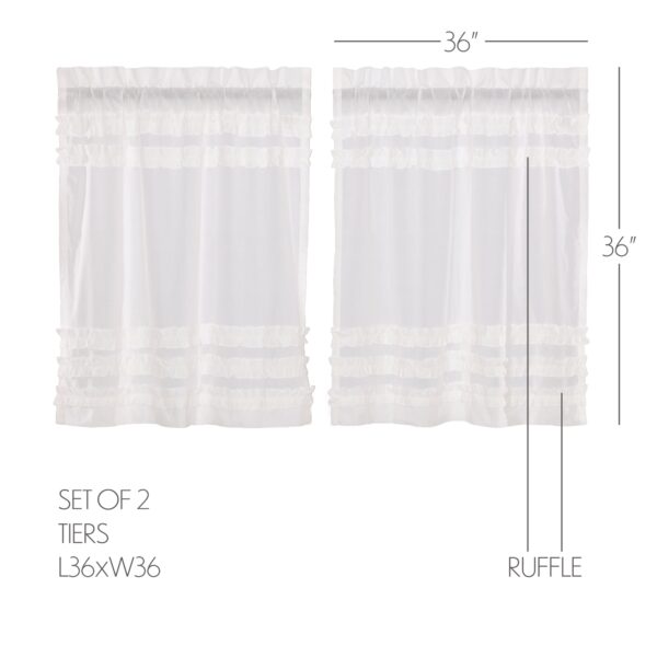 VHC-52000 - White Ruffled Sheer Petticoat Tier Set of 2 L36xW36