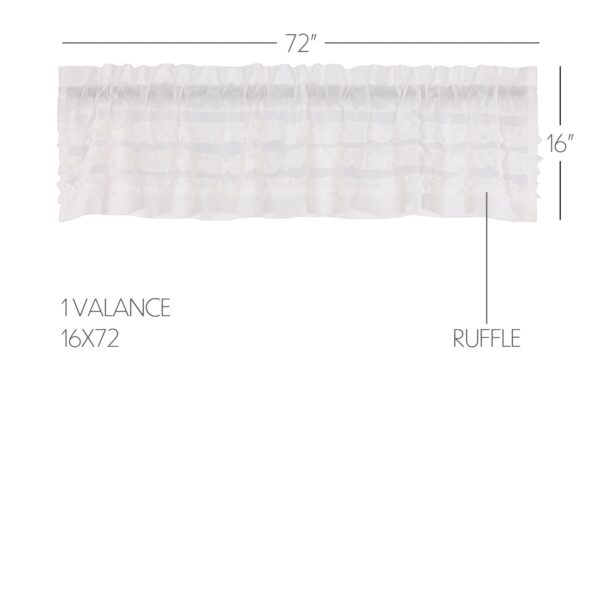 VHC-52001 - White Ruffled Sheer Petticoat Valance 16x72