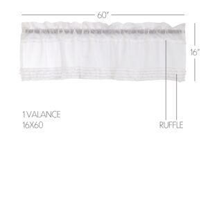VHC-61768 - White Ruffled Sheer Valance 16x60