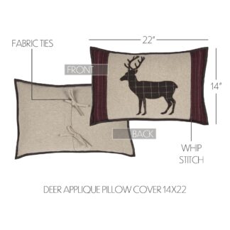 Wyatt Deer Applique Pillow Cover 14x22 by Oak & Asher