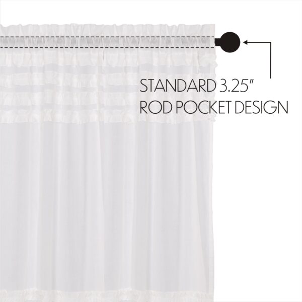 VHC-51401 - White Ruffled Sheer Petticoat Prairie Short Panel Set of 2 63x36x18