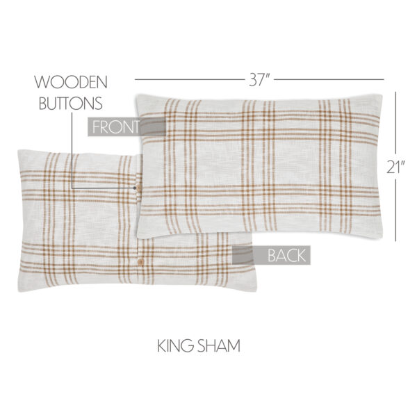 VHC-80537 - Wheat Plaid King Sham 21x37