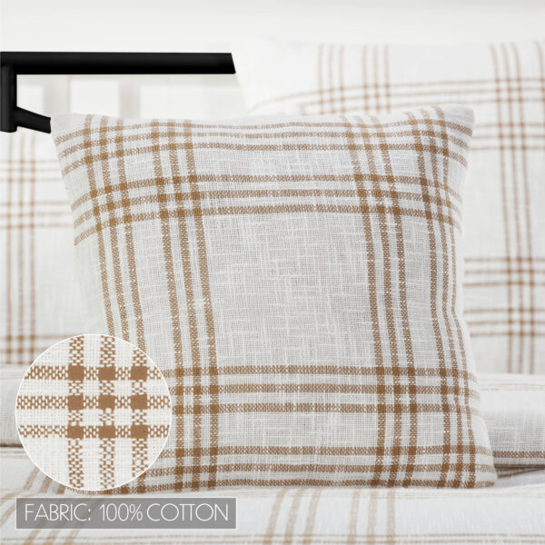 VHC-80539 - Wheat Plaid Fabric Pillow 18x18