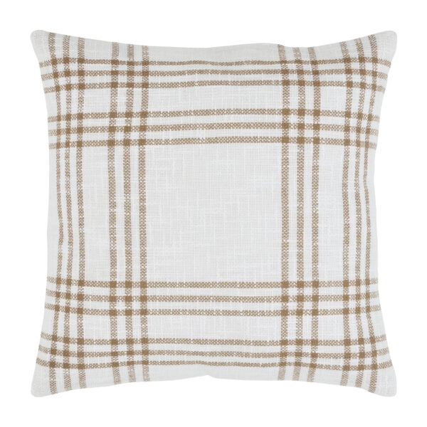 VHC-80539 - Wheat Plaid Fabric Pillow 18x18