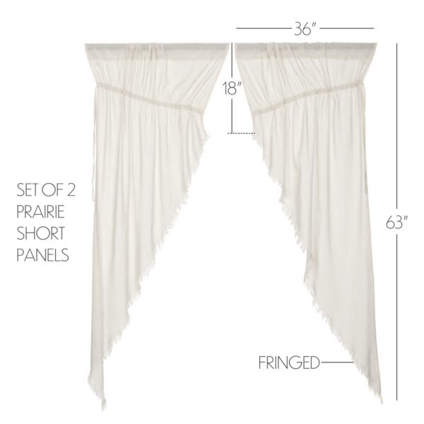 VHC-8318 - Tobacco Cloth Antique White Prairie Curtain Set of 2 63x36x18