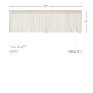 VHC-8322 - Tobacco Cloth Antique White Valance Fringed 16x72