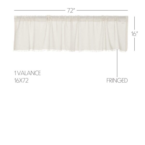 VHC-8322 - Tobacco Cloth Antique White Valance Fringed 16x72