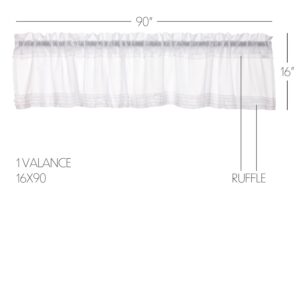 VHC-8611 - White Ruffled Sheer Valance 16x90