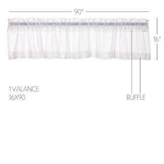 Farmhouse White Ruffled Sheer Valance 16x90 by April & Olive