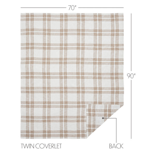 VHC-80534 - Wheat Plaid Twin Coverlet 70x90