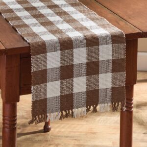 PD-113-12BR-Wicklow Table Runner Yarn 36 Inch - Brown and Cream