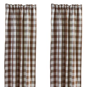 PD-113-431BR-Wicklow Lined Panel Pair 84 Inch - Brown and Cream